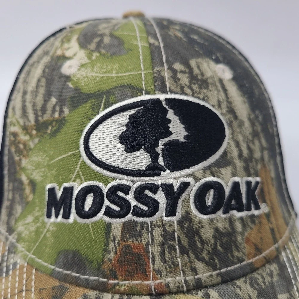 Mossy Oak Hat‎ Fitted S-M Trucker Mesh Camo Green Black Hunting Outdoor Logo Men